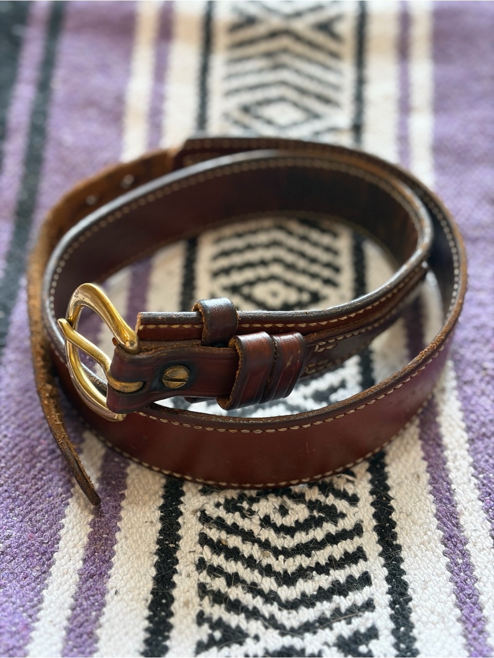 Made in USA El Paso Saddlery River Belt Sz 36 russet.